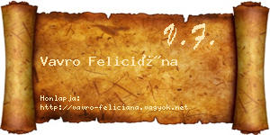 Vavro Feliciána névjegykártya
